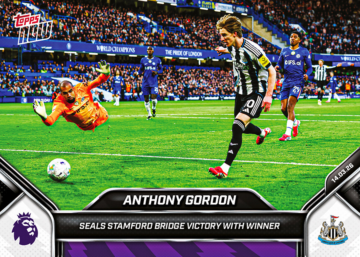 Anthony Gordon - 2025-26 Premier League Topps NOW - Card 157 - PR:240