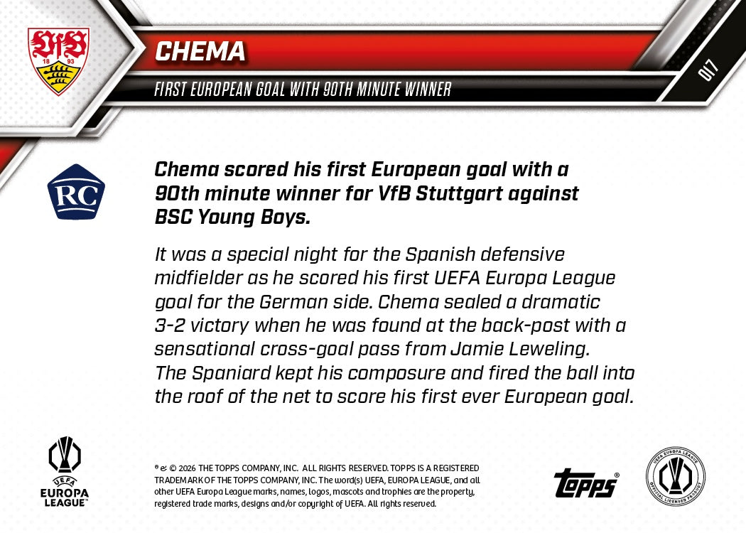 Chema - 2025-26 UEL Topps NOW - Card 17 - PR: 444 - Image 7