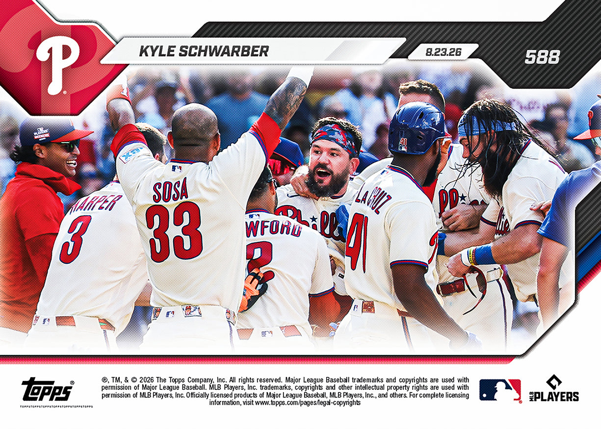 Kyle Schwarber - 2026 MLB Topps NOW - Card 588 - PR: 2933 - Image 2