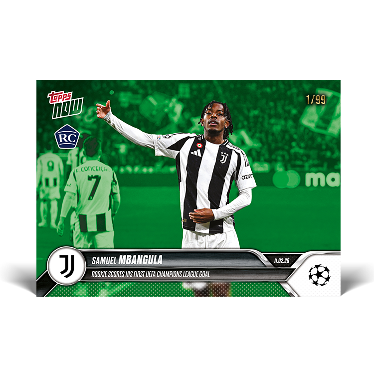 Samuel Mbangula - Rookie scores first UEFA Champions League goal - 24/25 UCL Topps NOW Card 96 - PR: 275 - Image 5