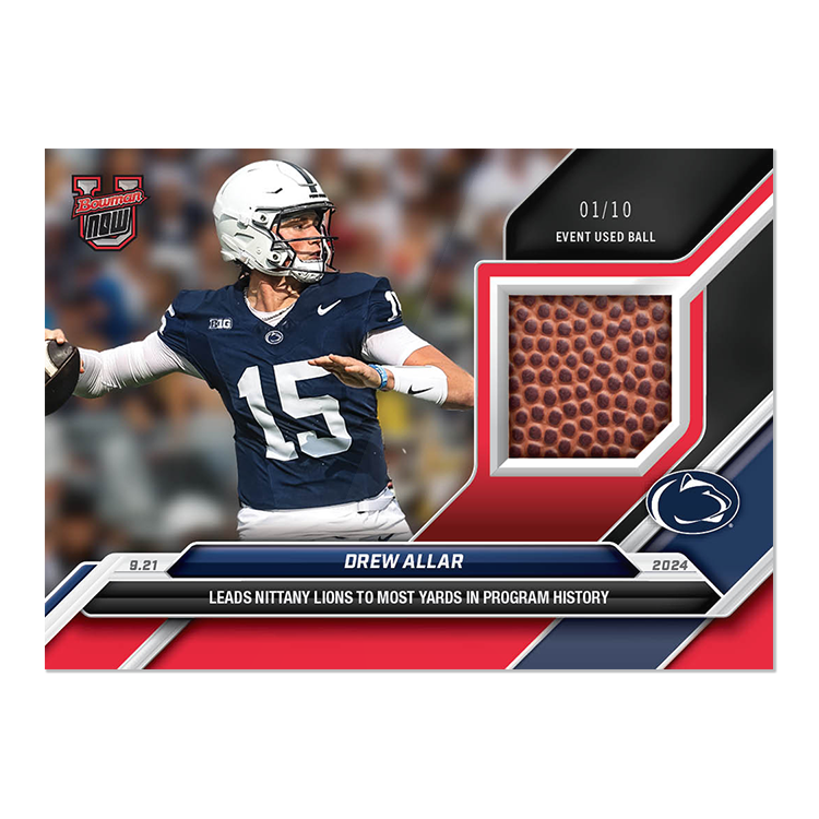 Game-used Ball Relic # to 49 or Lower - Drew Allar - 2024 Bowman U Now Card 15 - Image 6