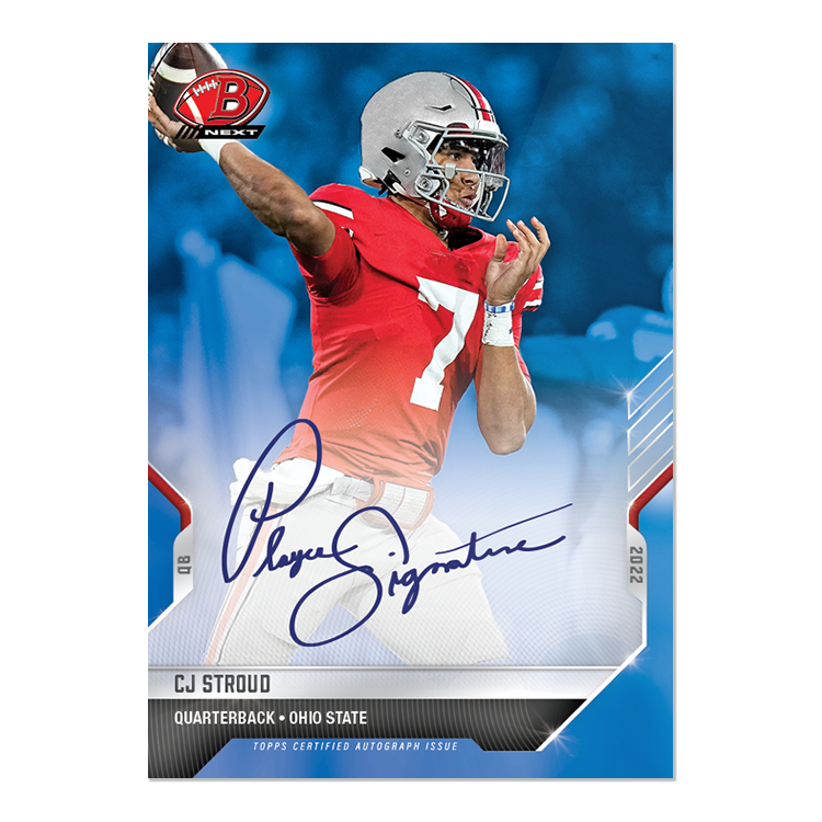 On-Card Auto # to 49 - CJ Stroud - 2022 Bowman NEXT TOPPS NOW Football Card 13B