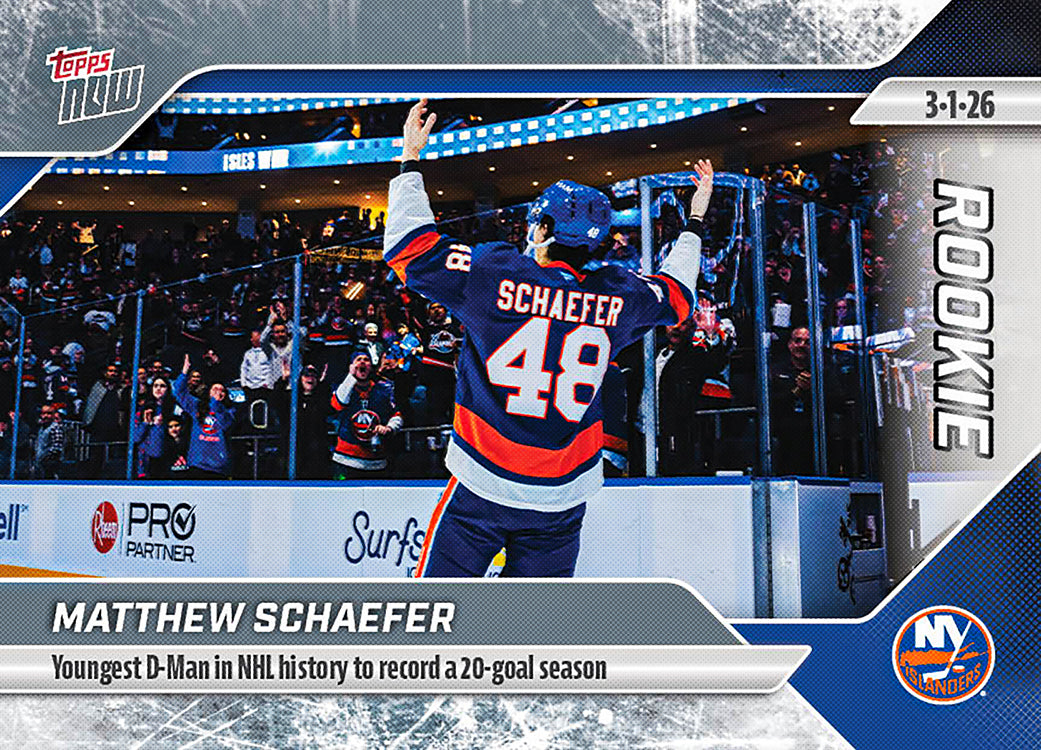 Matthew Schaefer - 2025-26 NHL Topps NOW - Sticker # 111 Pack - PR: 2050