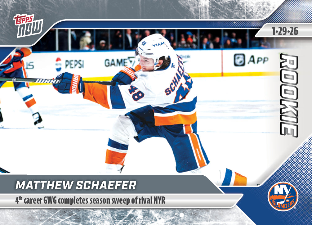 Matthew Schaefer - 2025-26 NHL Topps NOW - Sticker # 100 Pack - PR: 1315