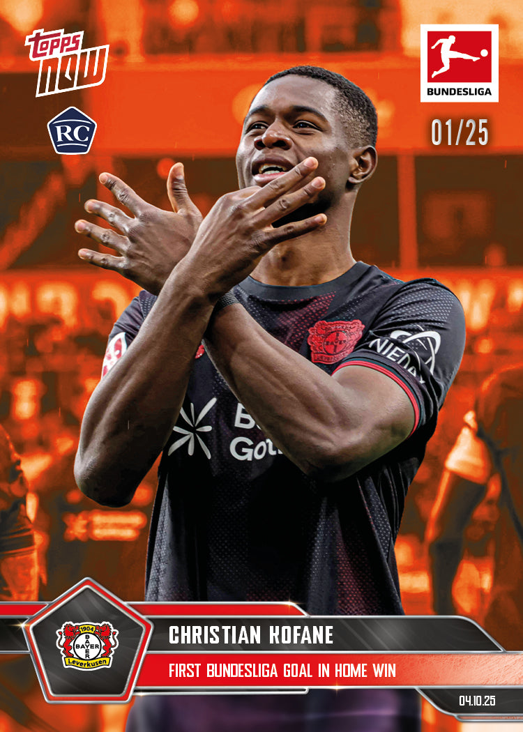 Christian Kofane - 2025-26 Bundesliga Topps NOW - Card 38 - PR: 387 - Image 5