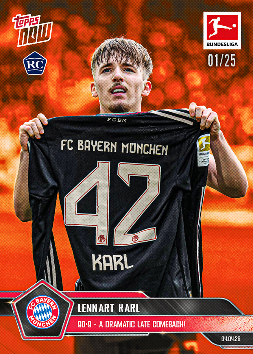 Lennart Karl - 2025-26 Bundesliga Topps NOW - Card 164 - PR: 6493 - Image 5
