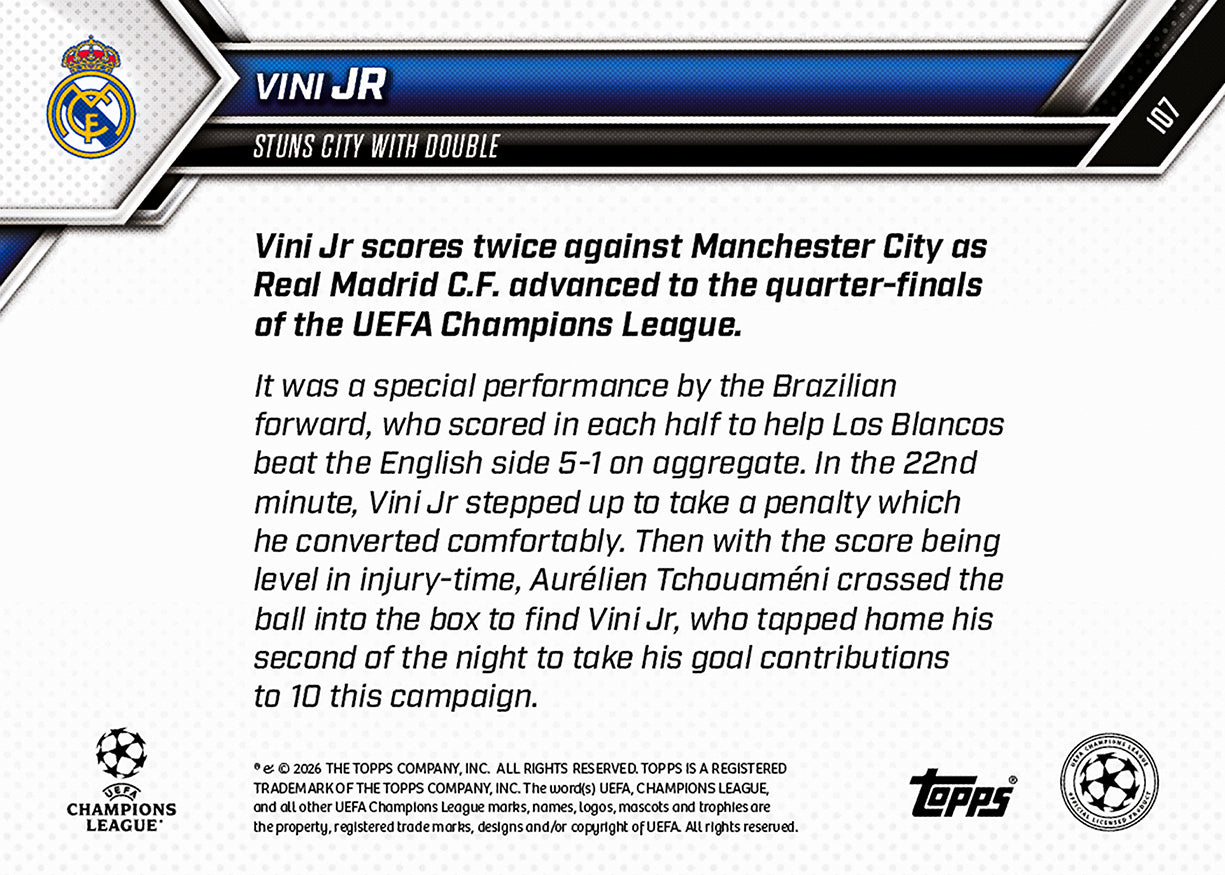 Vini Jr - 2025-26 UCL Topps NOW - Card 107 - PR: 799 - Image 7