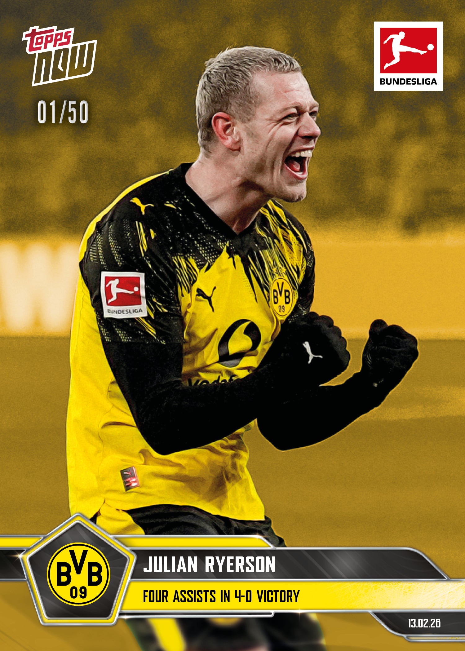 Julian Ryerson - 2025-26 Bundesliga Topps NOW - Card 122 - PR: 406 - Image 6