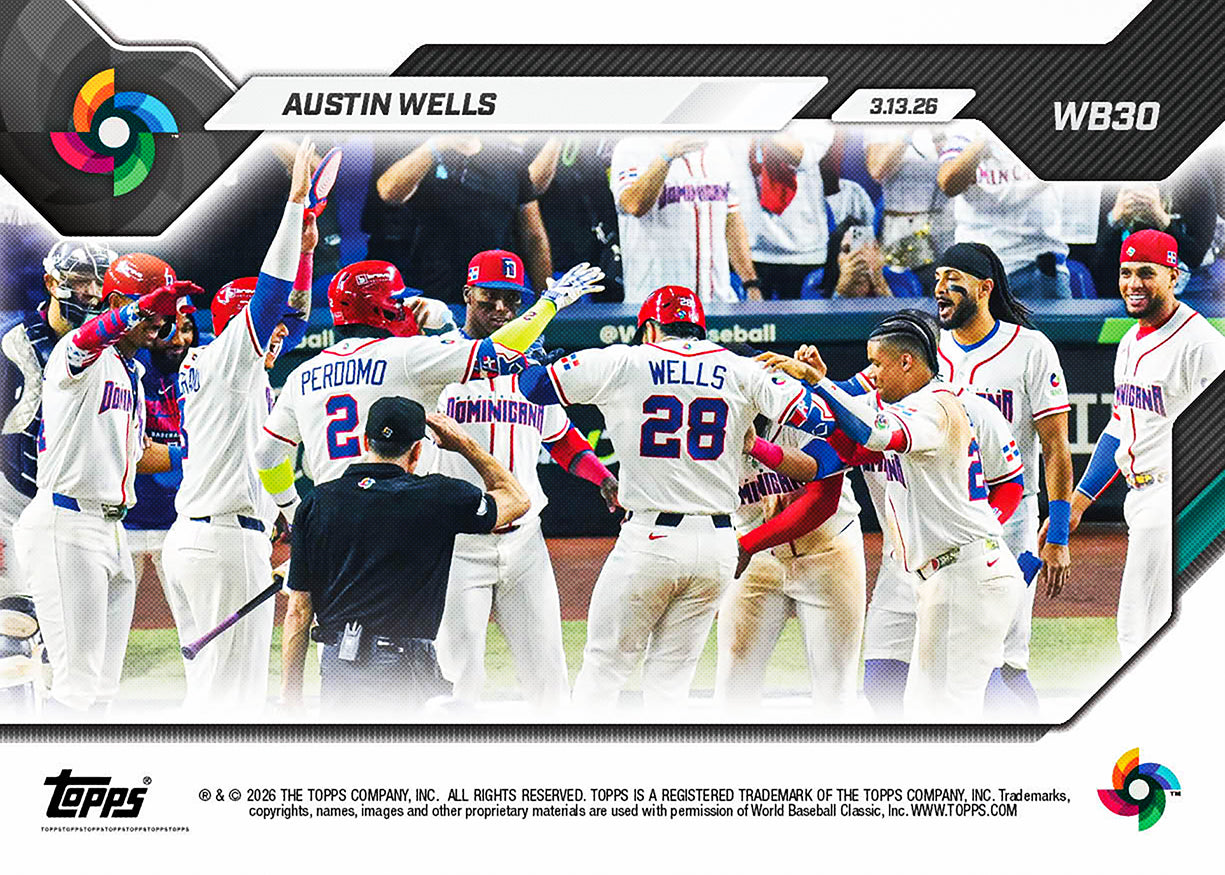 Austin Wells - 2026 World Baseball Classic Topps NOW - Card 30 - PR: 913 - Image 2