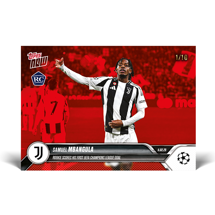 Samuel Mbangula - Rookie scores first UEFA Champions League goal - 24/25 UCL Topps NOW Card 96 - PR: 275 - Image 4