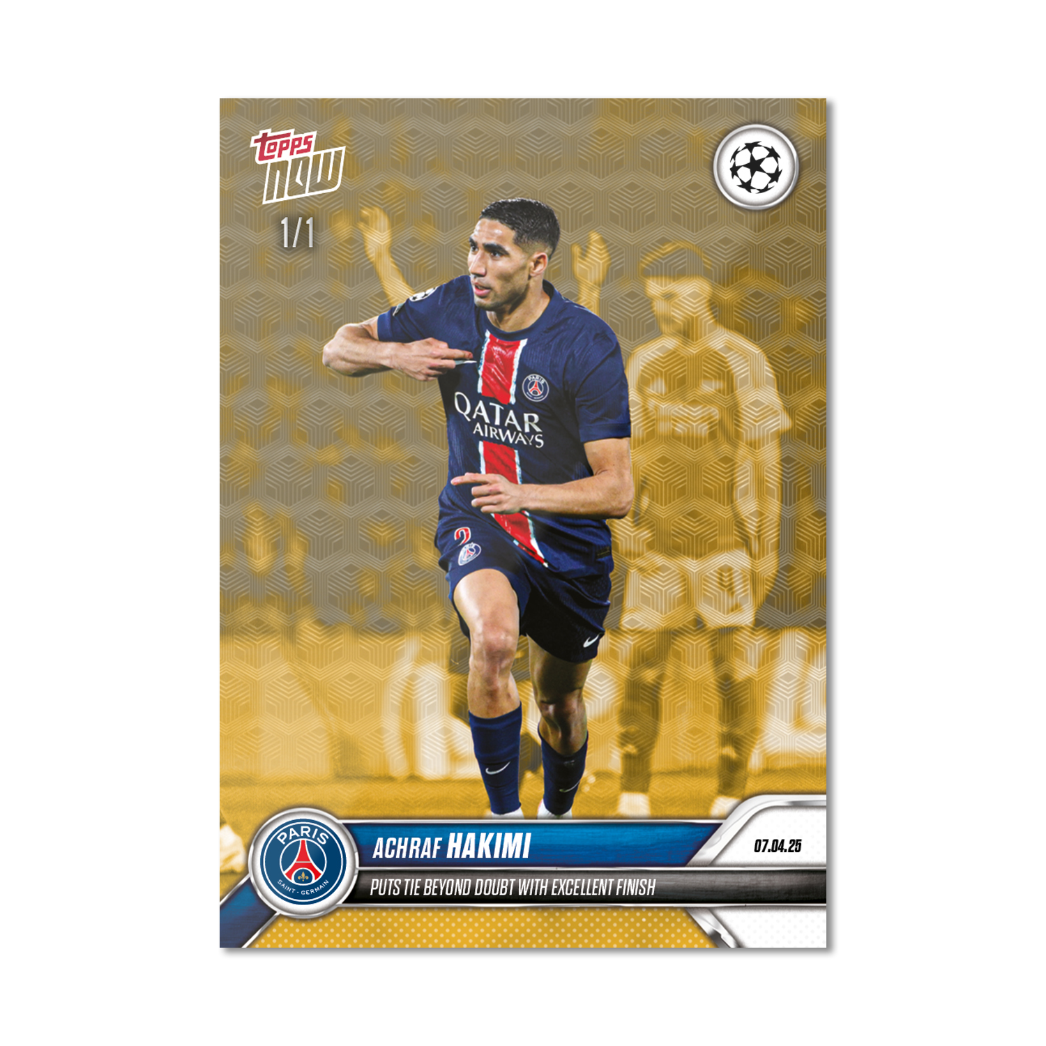 Achraf Hakimi - 2024-25 UCL Topps NOW - Card 156 - PR: 97 - Image 2