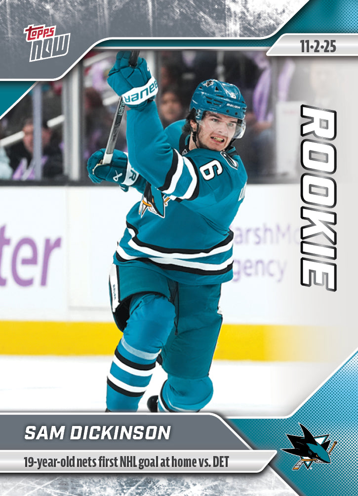 Sam Dickinson - 2025-26 NHL Topps NOW - Sticker # 26 Pack - PR: 660