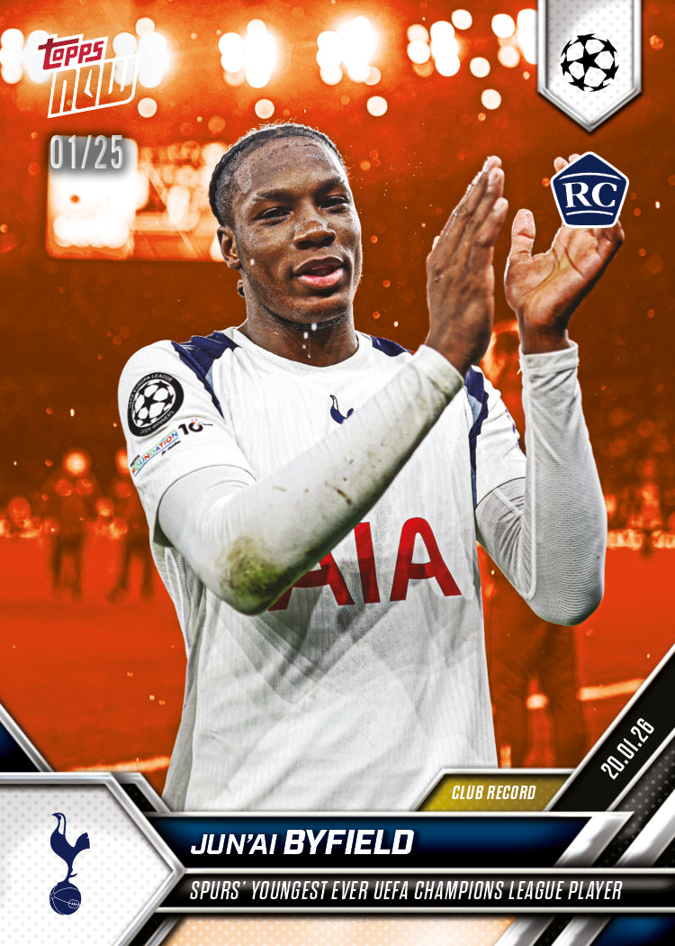 Jun'ai Byfield - 2025-26 UCL Topps NOW - Card 75 - PR: 924 - Image 5