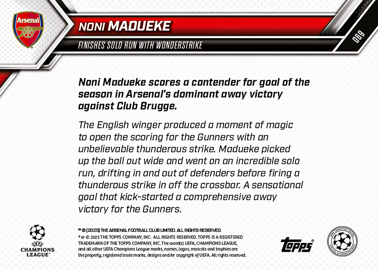 Noni Madueke - 2025-26 UCL Topps NOW - Card 69 - PR: 485 - Image 7