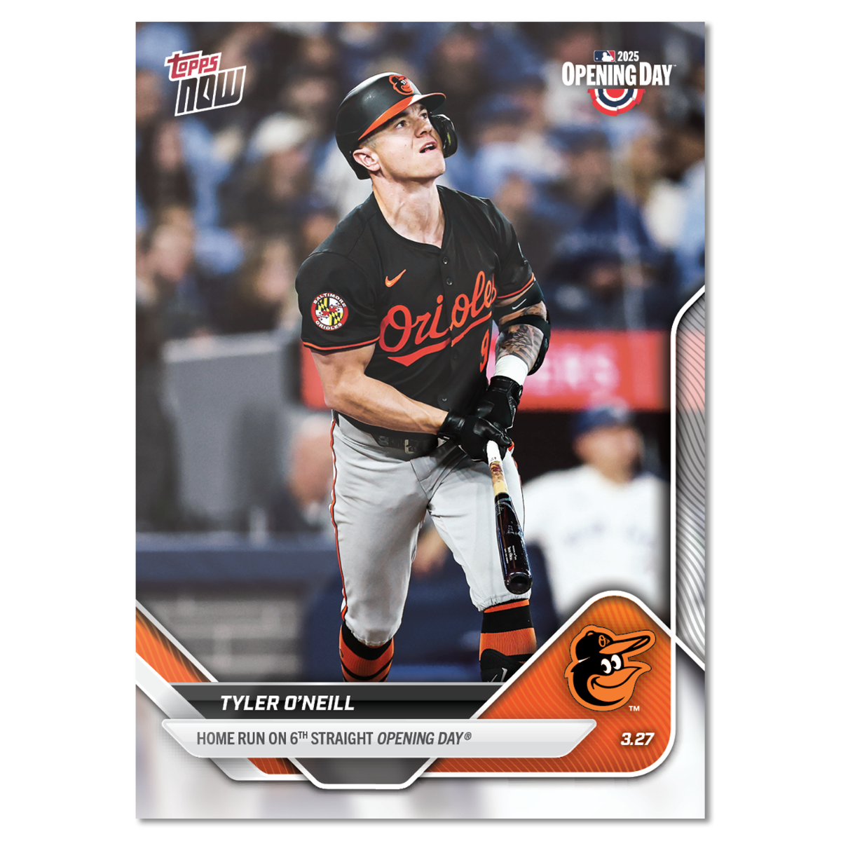 Tyler O'Neill - 2025 MLB Topps NOW - Card 13 - PR: 1363