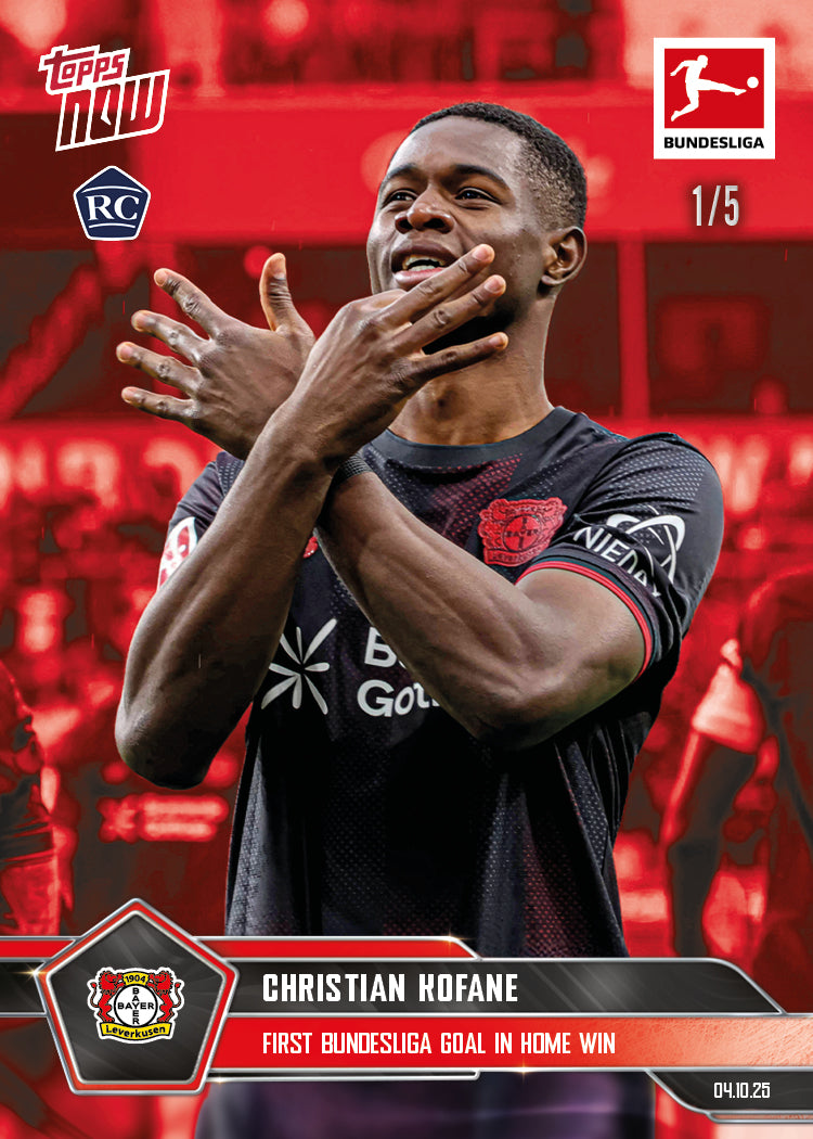 Christian Kofane - 2025-26 Bundesliga Topps NOW - Card 38 - PR: 387 - Image 3