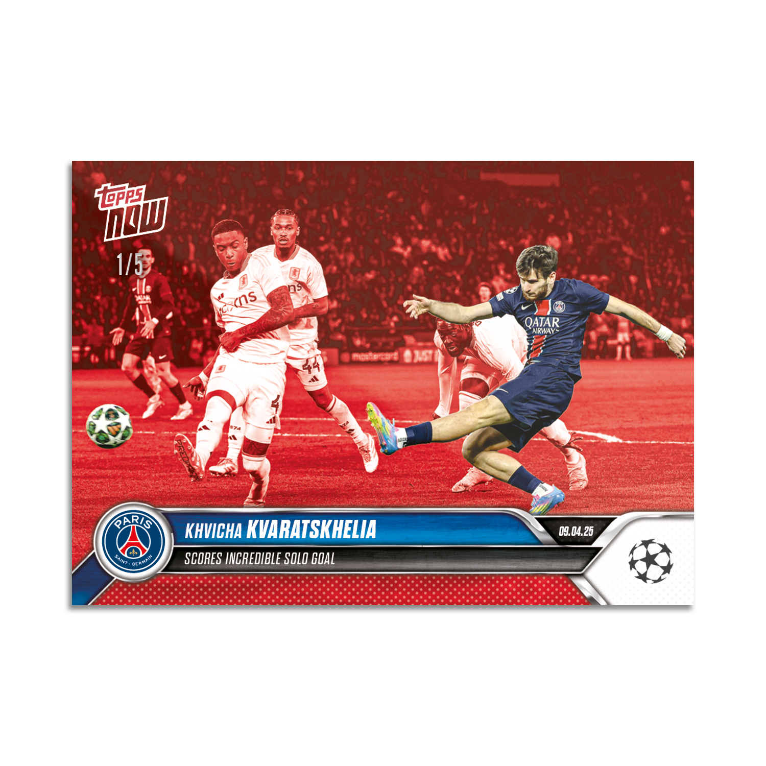 Khvicha Kvaratskhelia - 2024-25 UCL Topps NOW - Card 138 - PR: 318 - Image 3