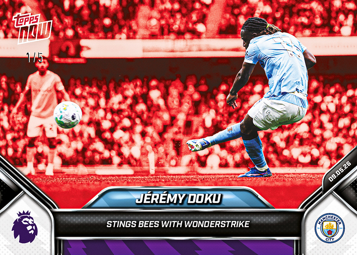 Jérémy Doku - 2025-26 Premier League Topps NOW - Card 190 - PR: 317 - Image 3