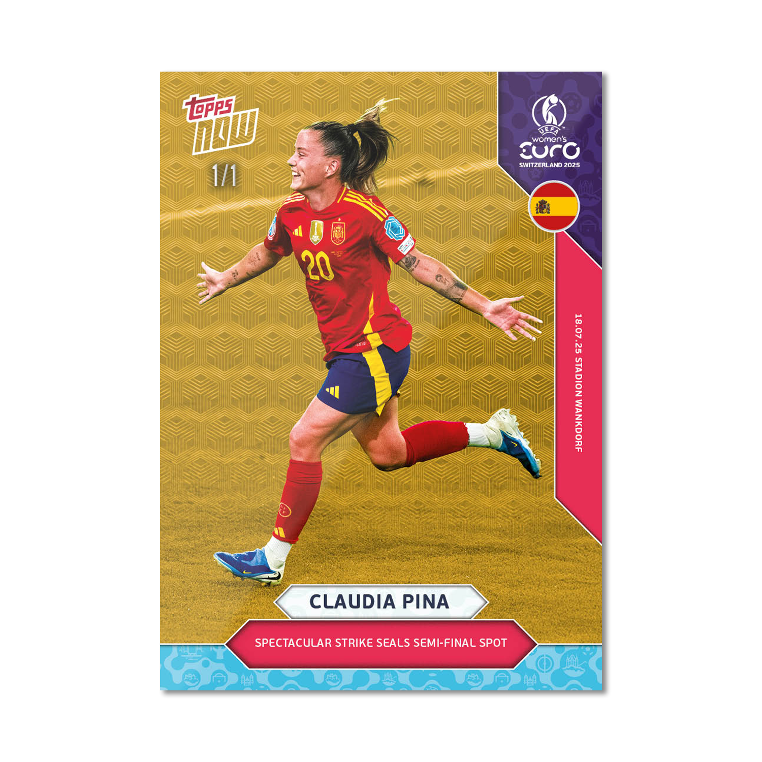Claudia Pina - UEFA Women’s EURO 2025™ Topps NOW - Card 23 - PR: 348 - Image 2