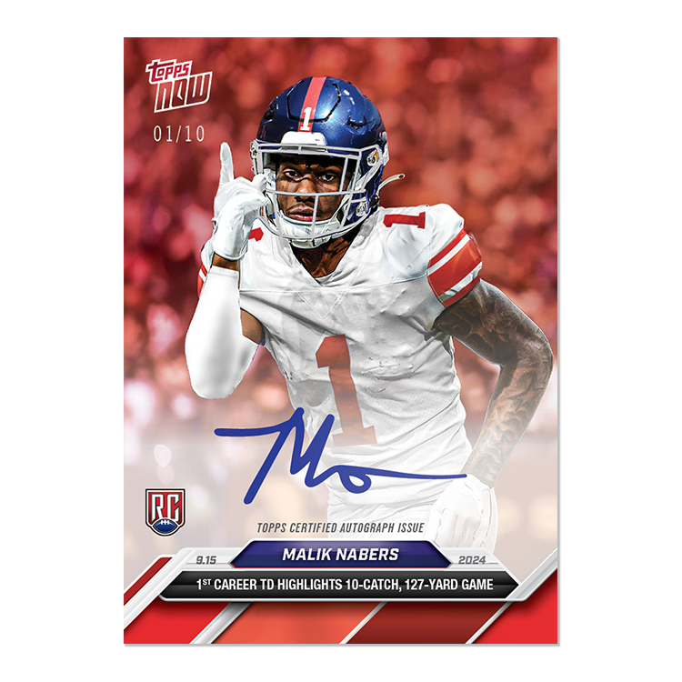 Malik Nabers - 2024 TOPPS NOW Football Card 4 - LOOK FOR AUTOS - PR: 7092 - Image 4