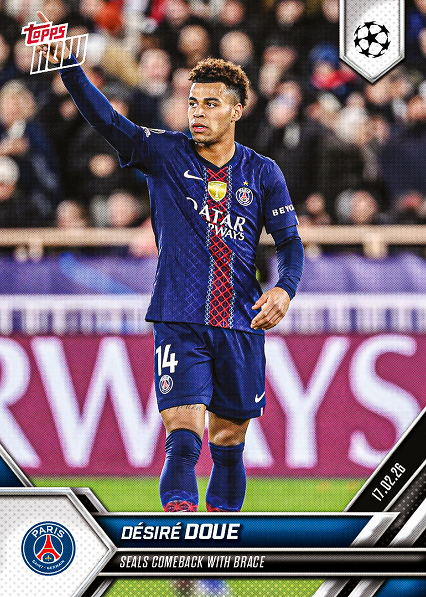 Désiré Doué - 2025-26 UCL Topps NOW - Card 89 - PR: 465