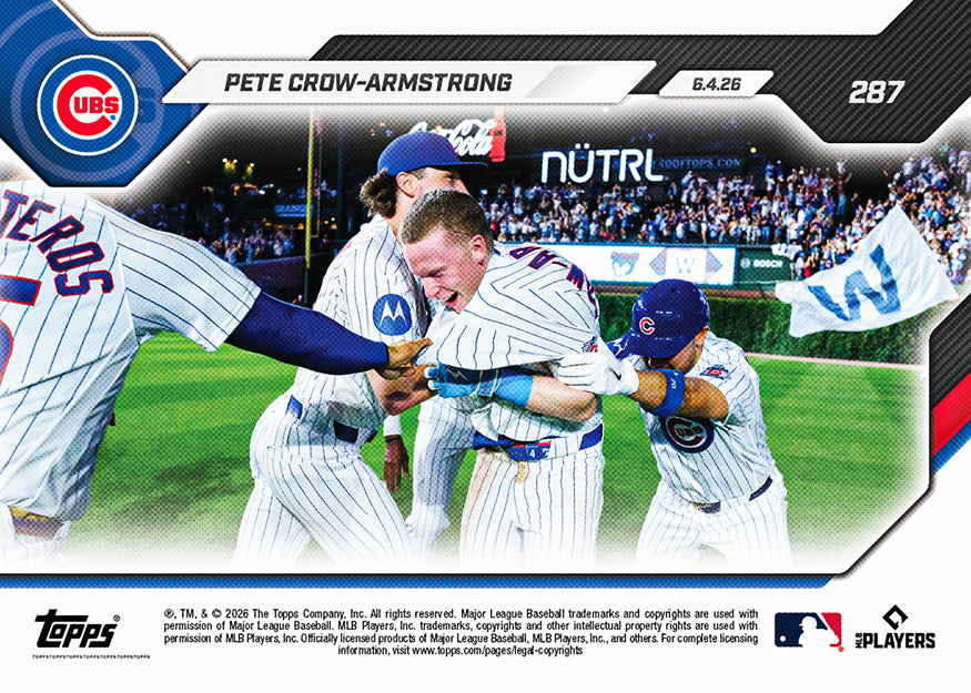 Pete Crow-Armstrong - 2026 MLB Topps NOW - Card 287 - PR: 1273 - Image 2
