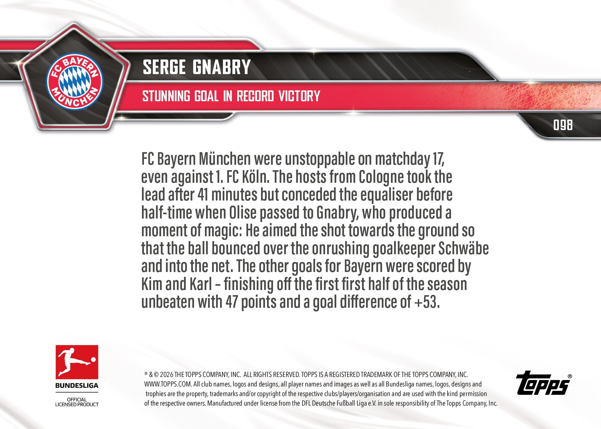 Serge Gnabry - 2025-26 Bundesliga Topps NOW - Card 98 - PR: 403 - Image 7