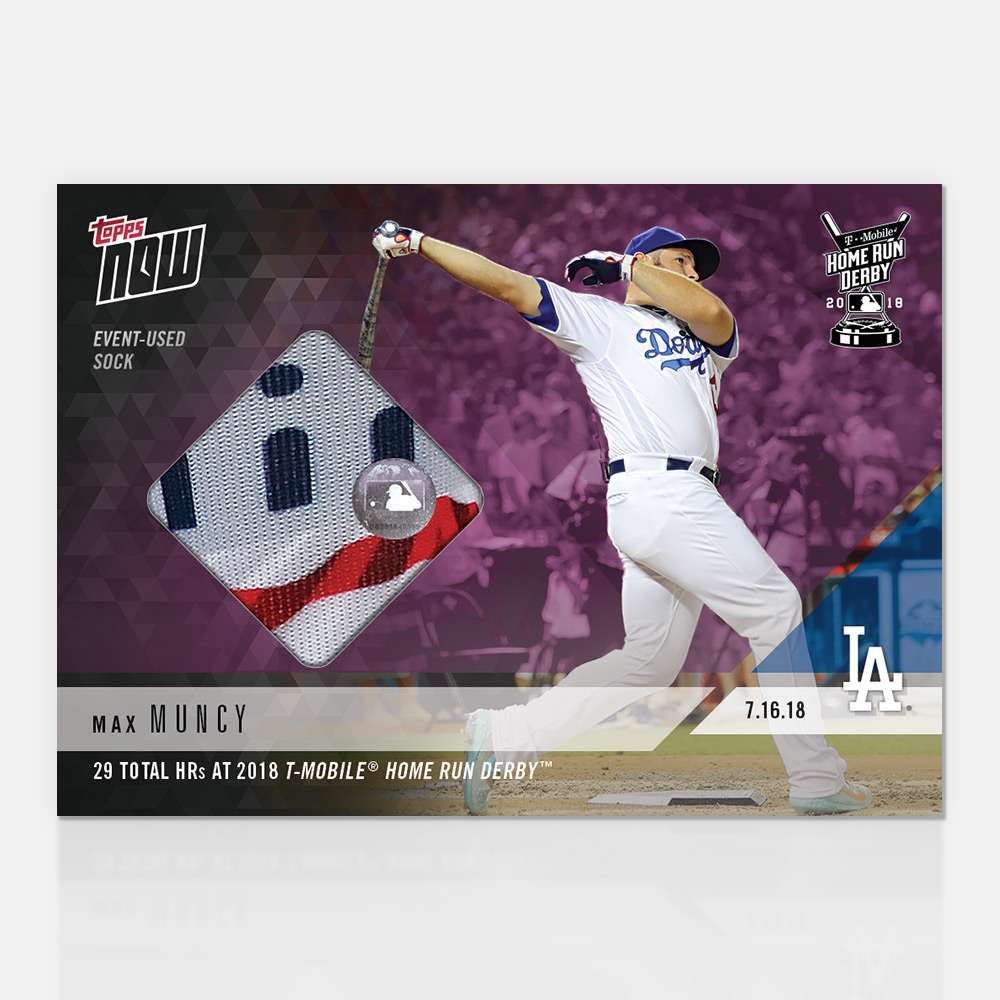 2018 T-Mobile Home Run Derby Sock Relic # to 25 - Max Muncy - MLB TOPPS NOW