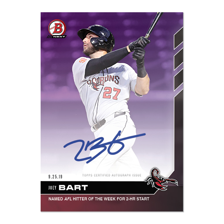 On-Card Auto # to 25 - Joey Bart - MLB TOPPS NOW Card 5B