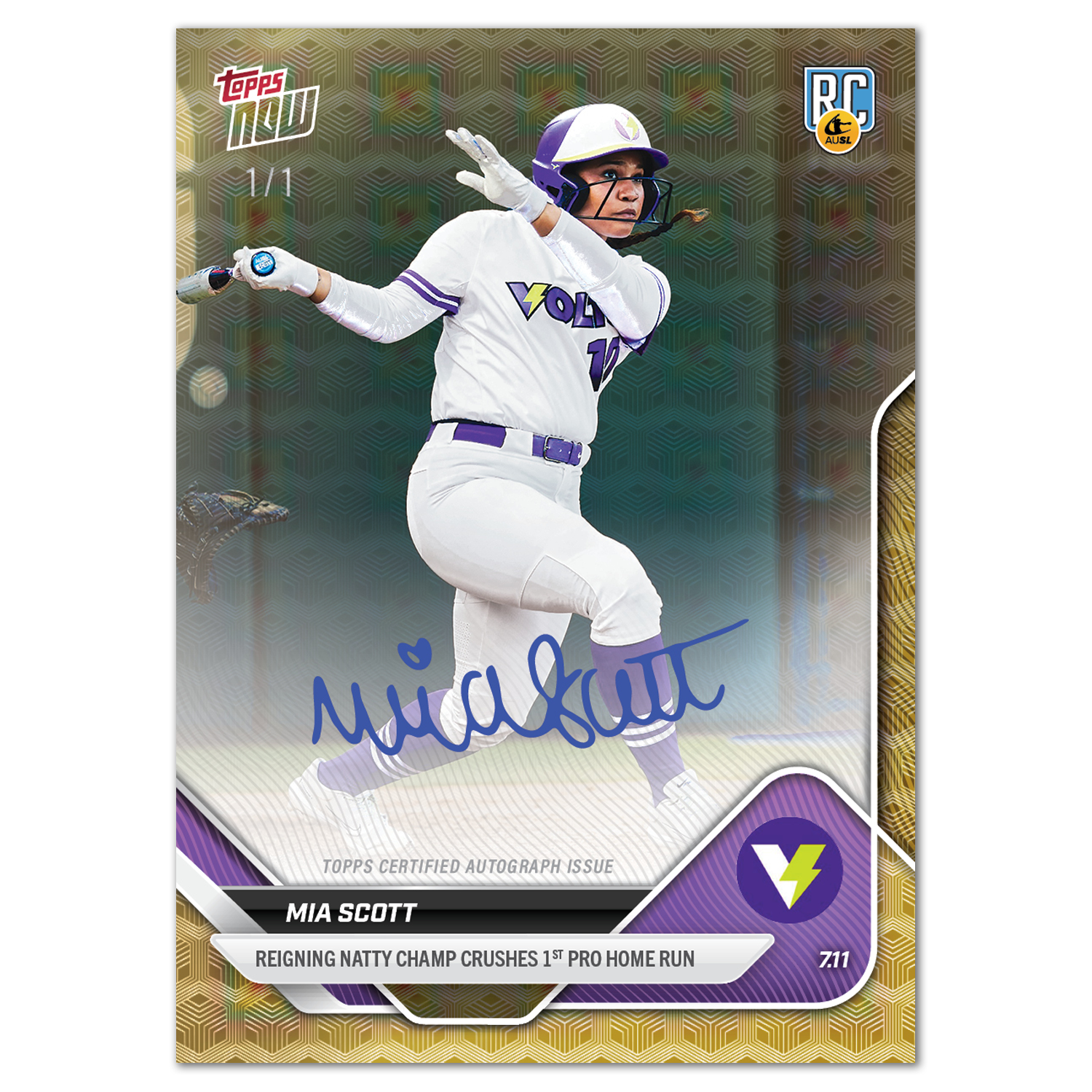 Mia Scott - 2025 AUSL Topps NOW - Card 17 - LOOK FOR AUTOS - PR: 1290 - Image 2