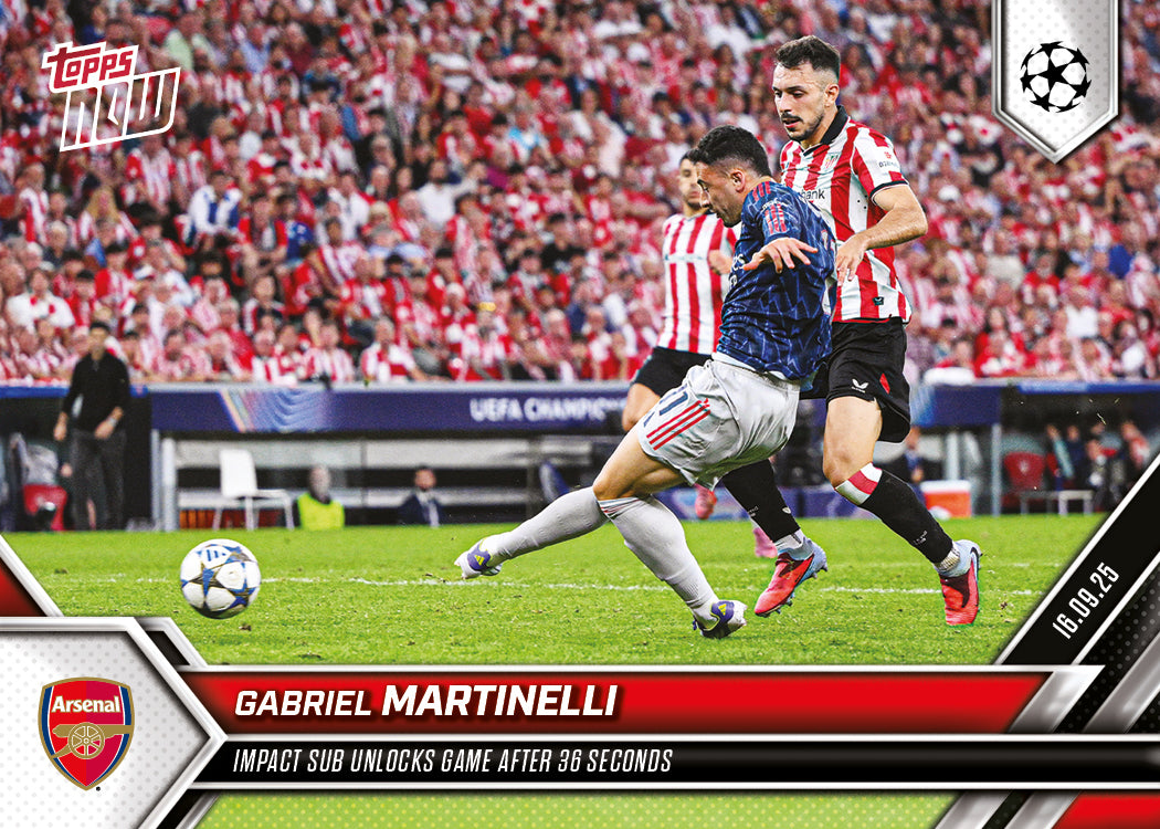 Gabriel Martinelli - 2025-26 UCL Topps NOW Card 9 - PR: 387