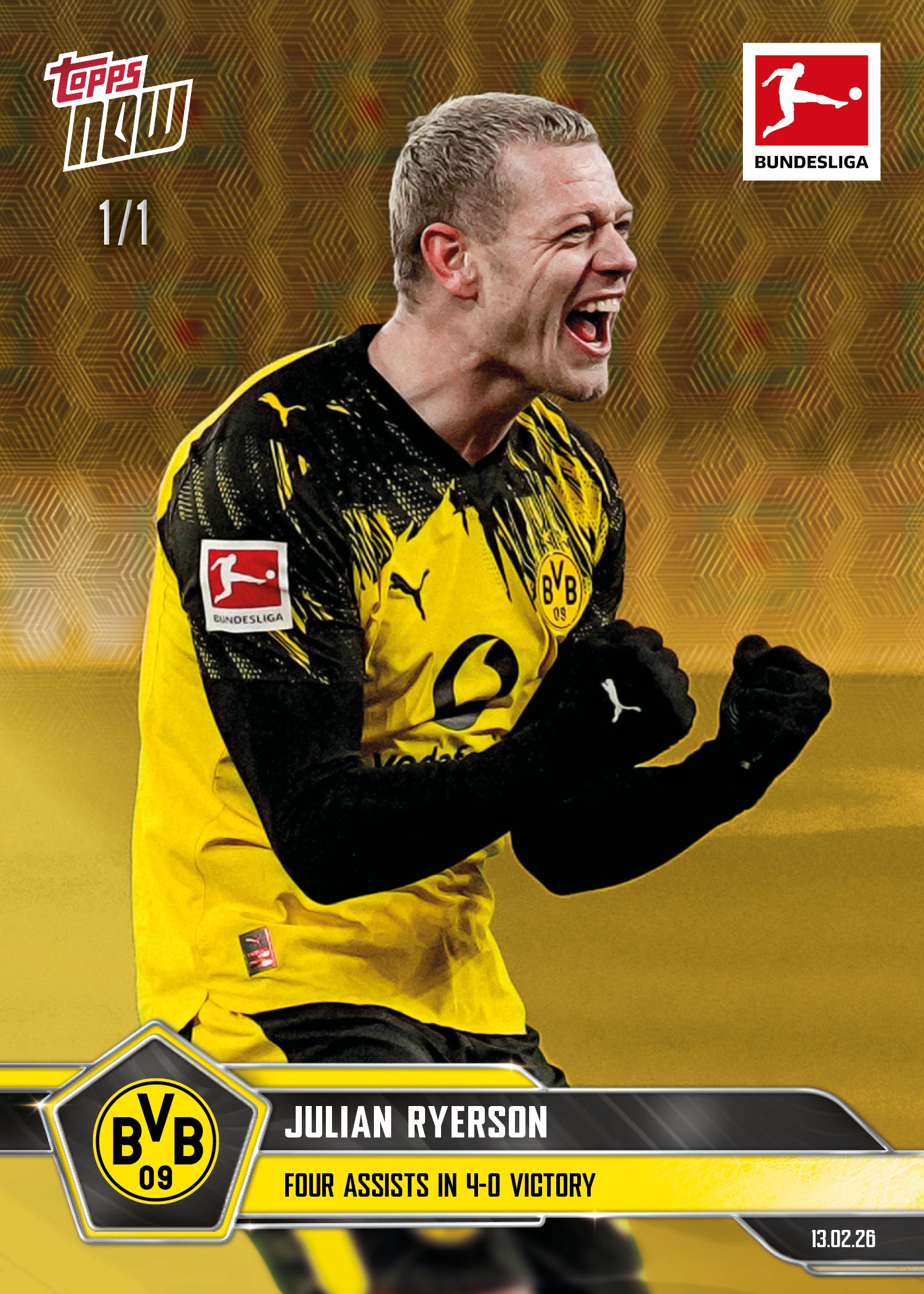 Julian Ryerson - 2025-26 Bundesliga Topps NOW - Card 122 - PR: 406 - Image 2