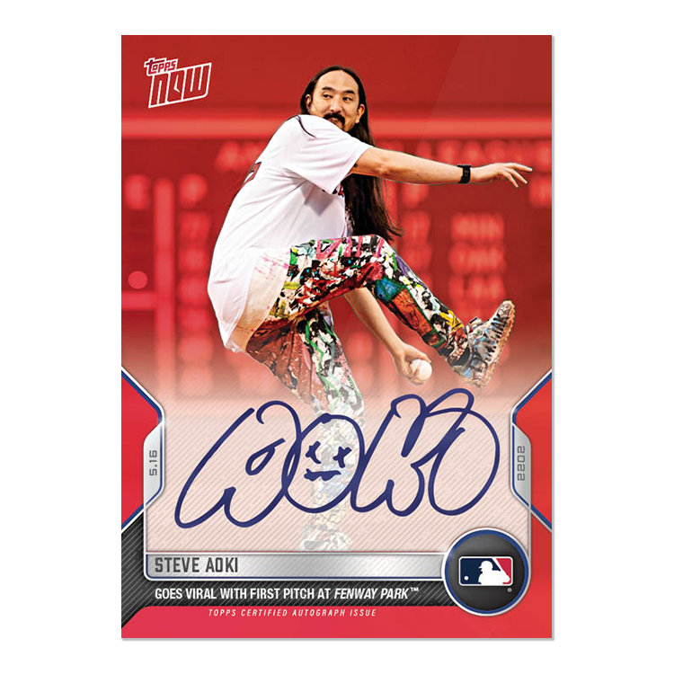 On-Card Auto # to 10 - Steve Aoki - 2022 MLB TOPPS NOW Card 191C
