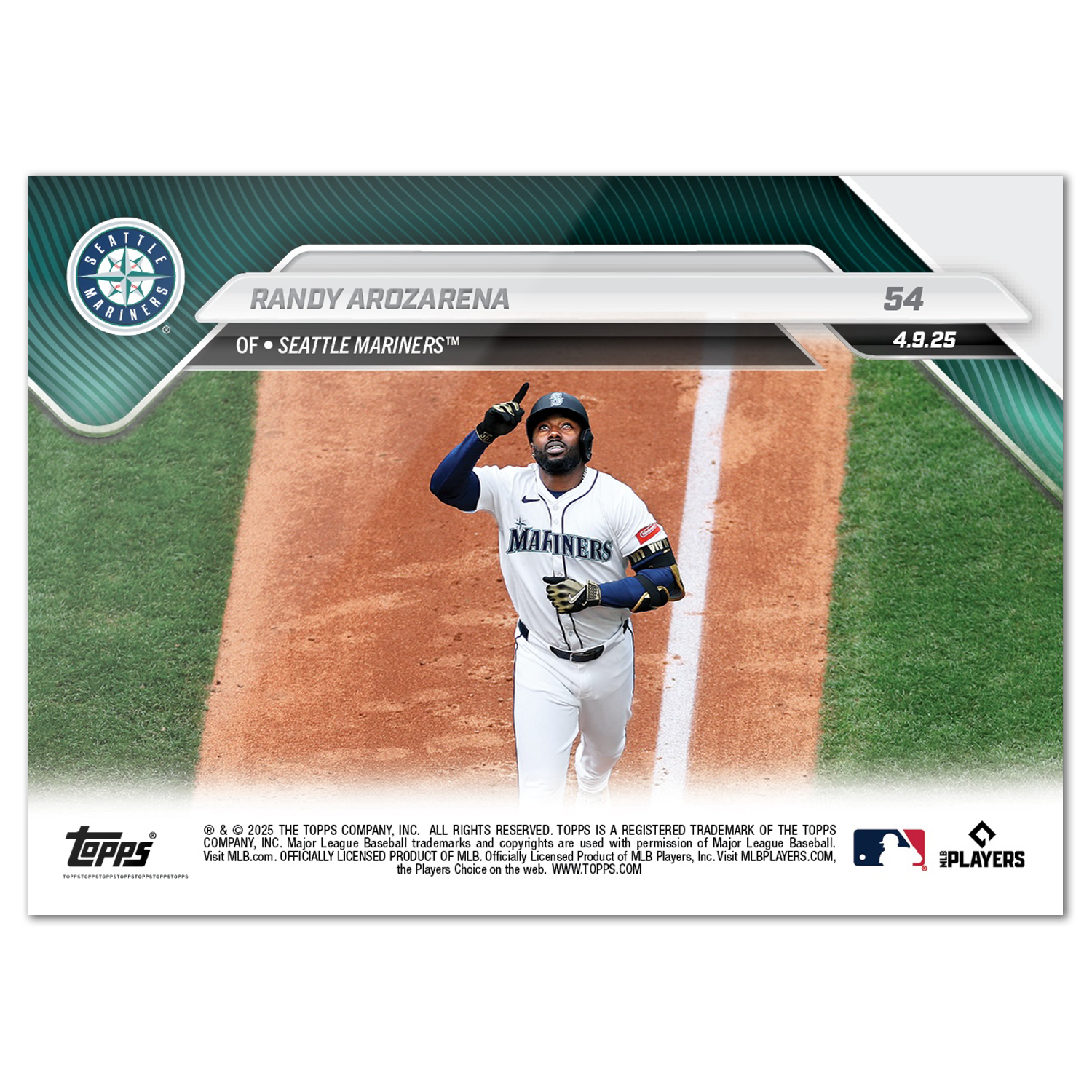 Randy Arozarena - 2025 MLB Topps NOW - Card 54 - PR: 502 - Image 2