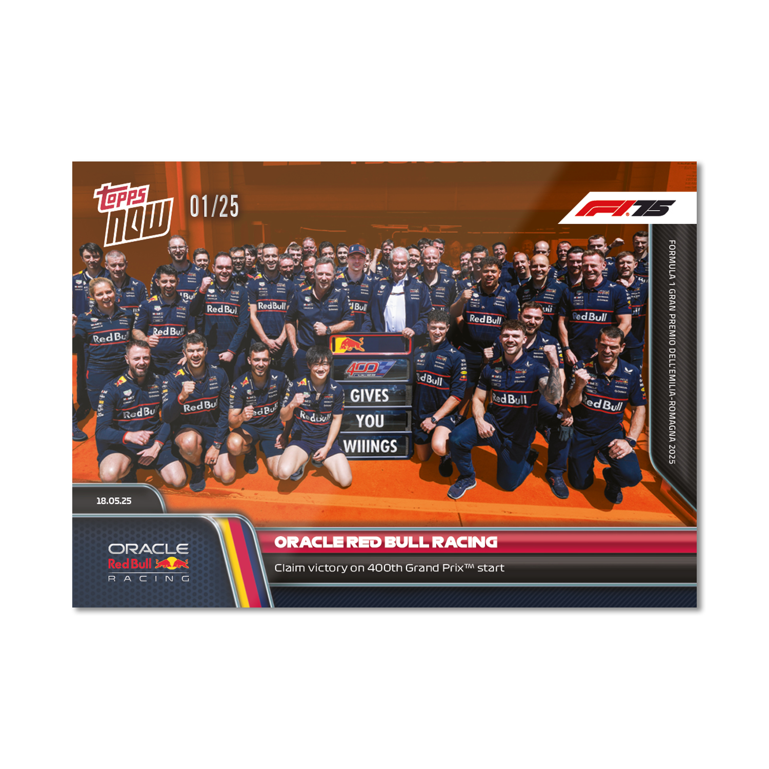 Oracle Red Bull Racing - 2025 Formula 1 Topps NOW - Card 38 - PR: 1070 - Image 6