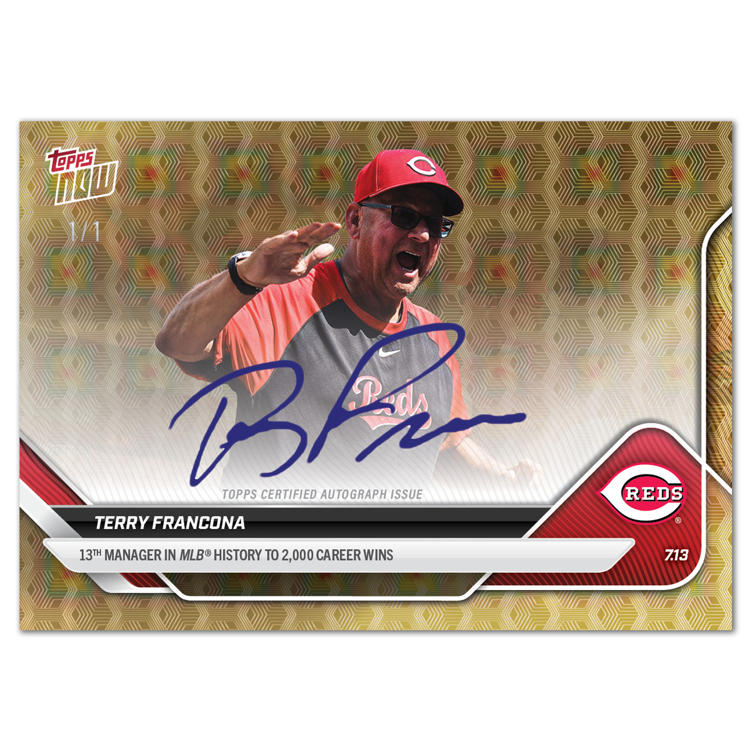 Terry Francona - 2025 MLB Topps NOW - Card 425 - LOOK FOR AUTOS - PR: 946 - Image 2