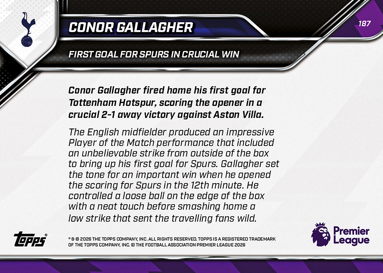 Conor Gallagher - 2025-26 Premier League Topps NOW - Card 187 - PR: 434 - Image 7