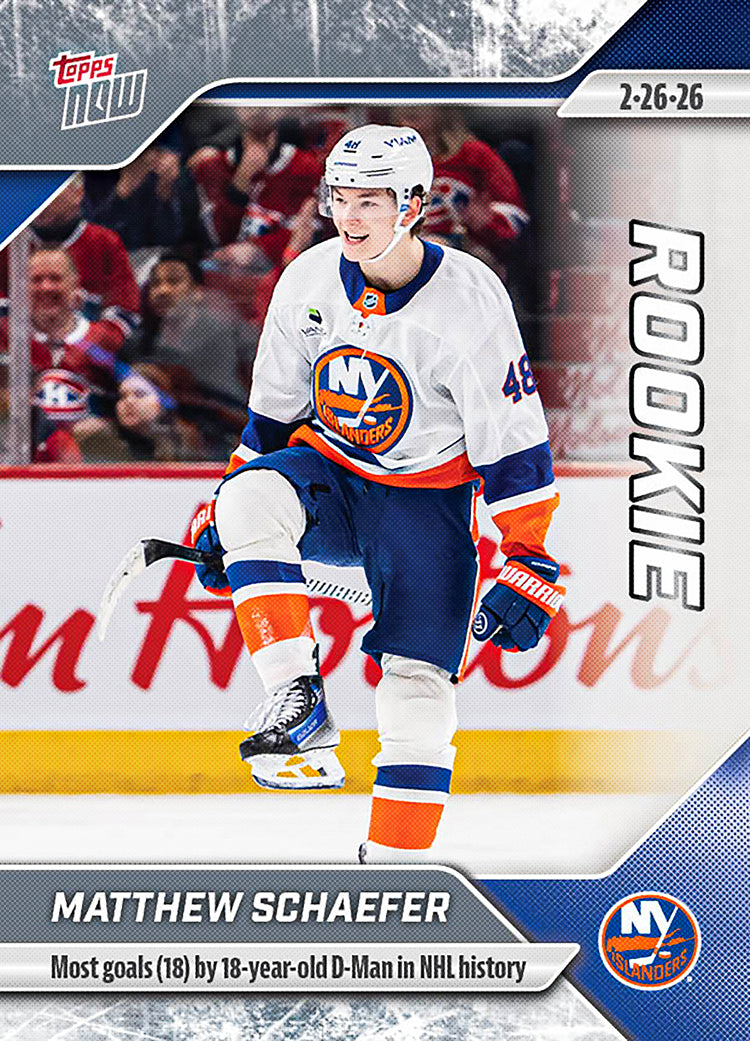 Matthew Schaefer - 2025-26 NHL Topps NOW - Sticker # 110 Pack - PR: 3100